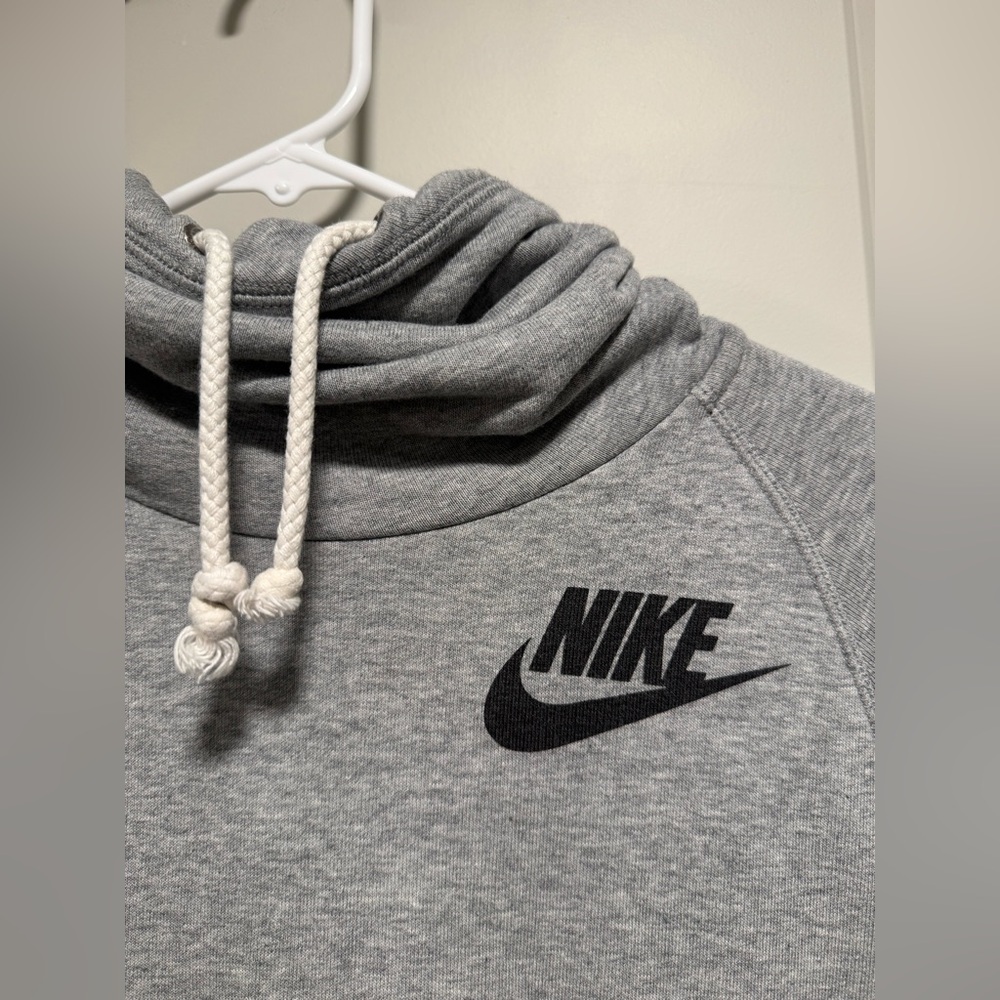 Nike Women's Heather Gray Cowl Neck Hoodie - Picture 5 of 6